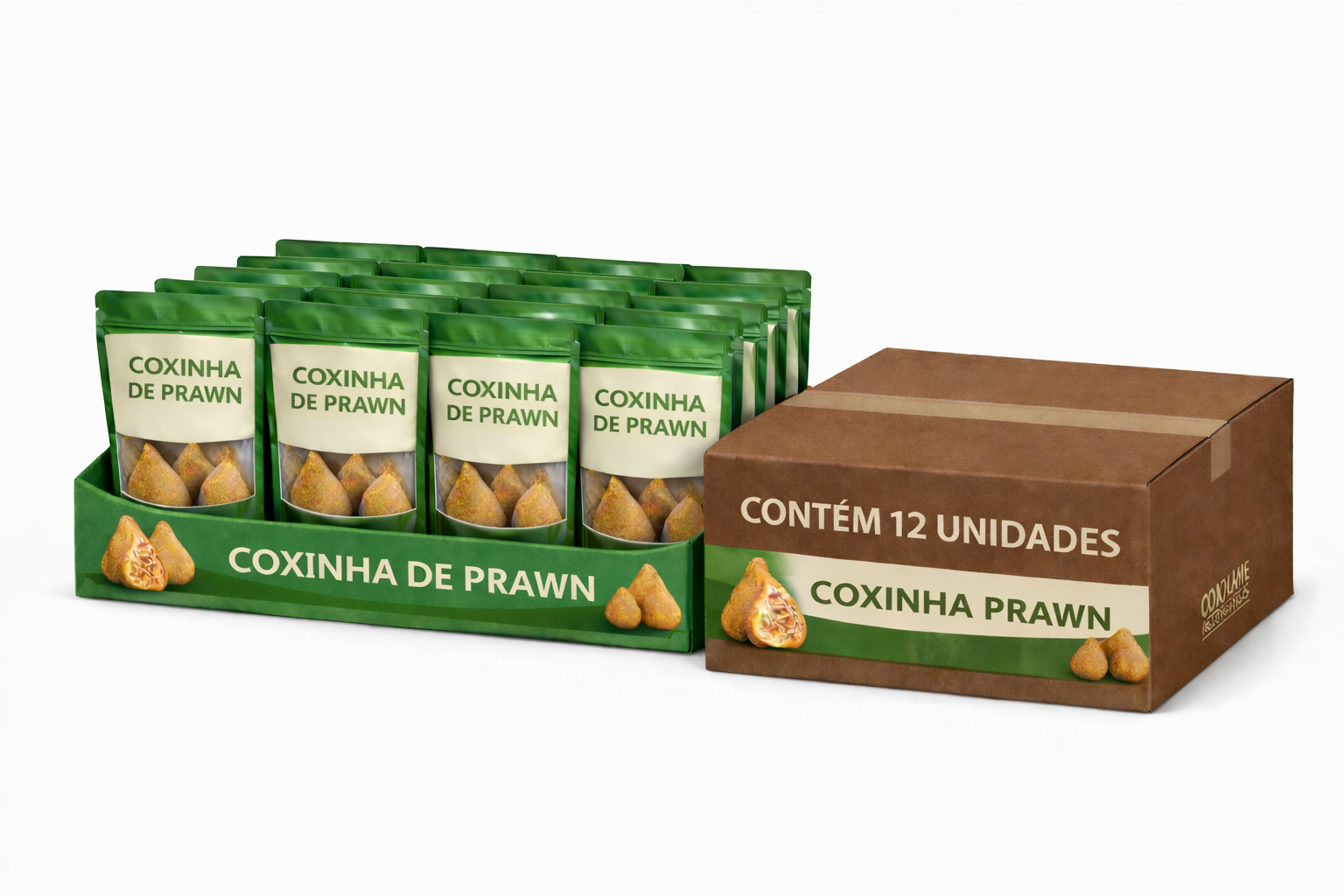 Coxinha Prawn Pouch Bag Box 12