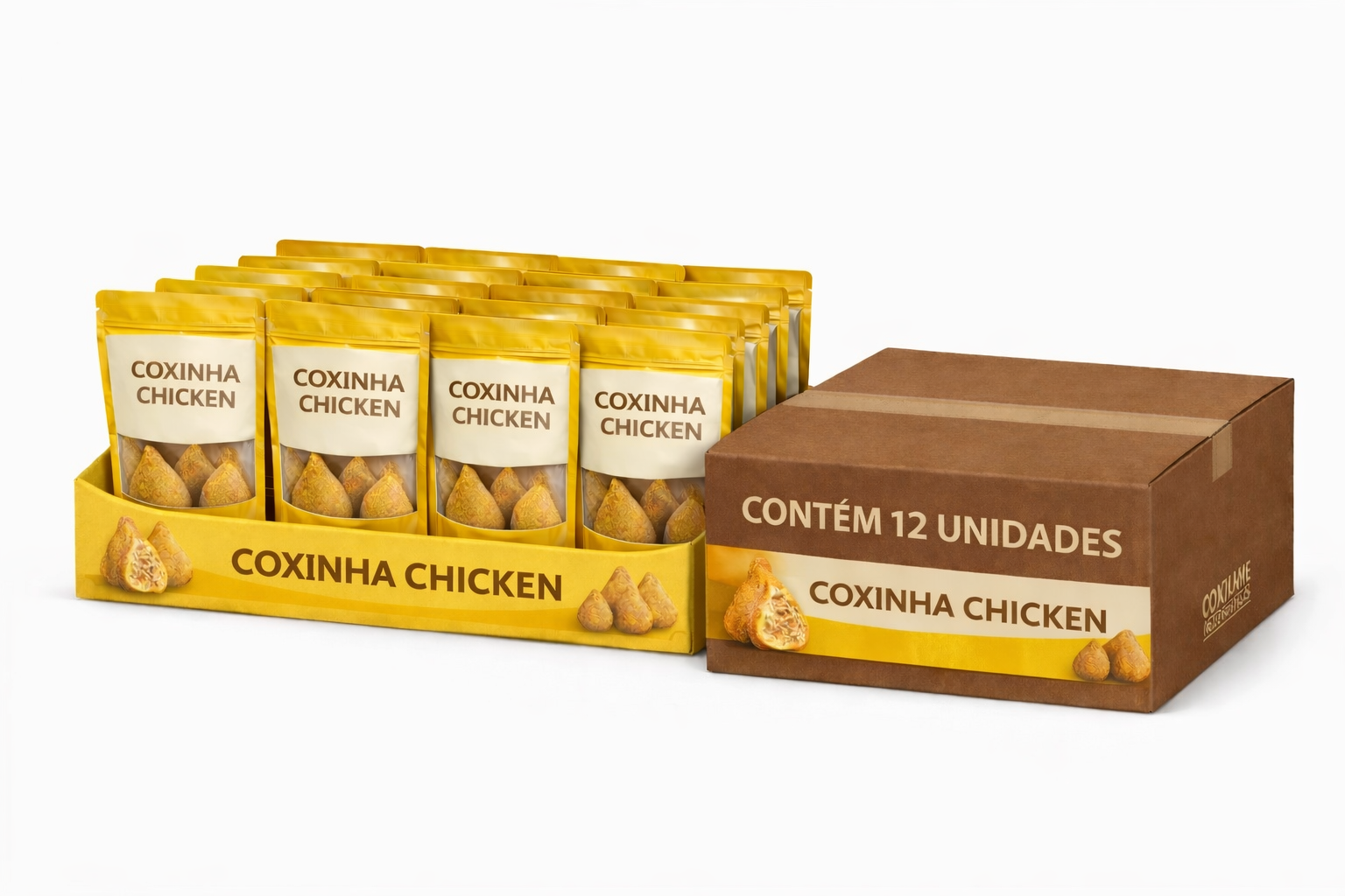 Coxinha Chicken Pounch Bag Box X12